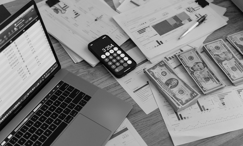Tax documents on a desk